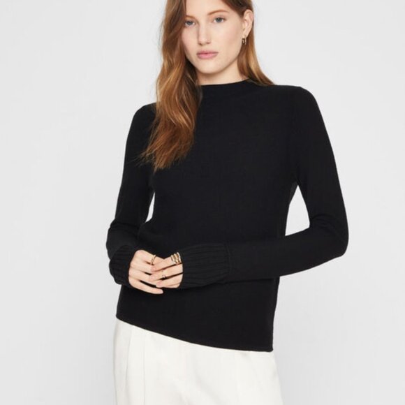 Club Monaco Womens Tommie Merino Wool Black Pullover Sweater Size Small Highneck - Picture 1 of 9